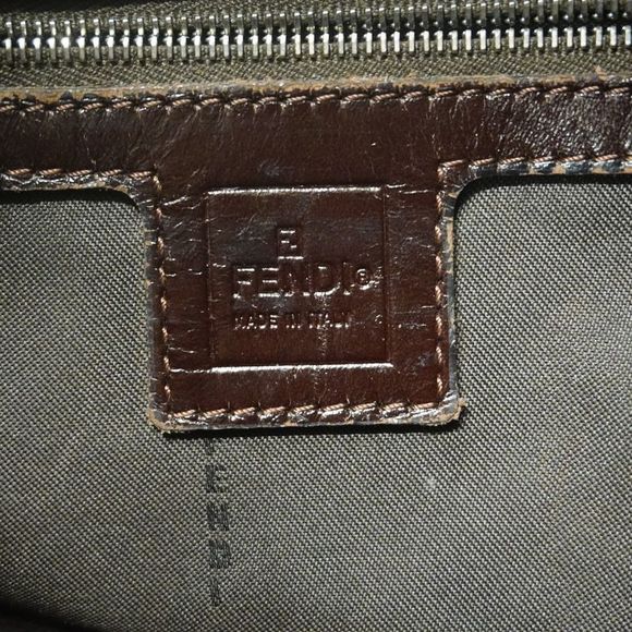 Fendi Shoulder Bag Zucca Nylon Canvas Brown Silver Hardware Women - Picture 5 of 10